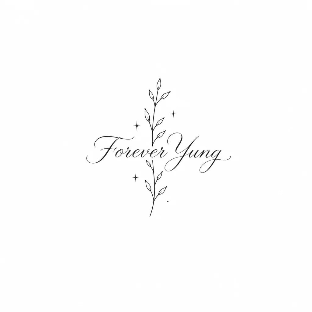 Тату эскиз: Forever Yung 