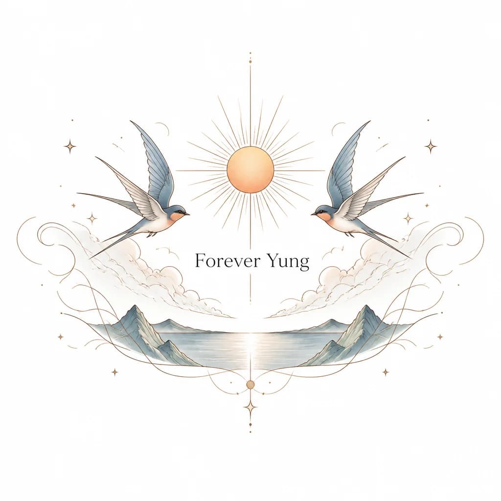 Тату эскиз: Forever Yung 