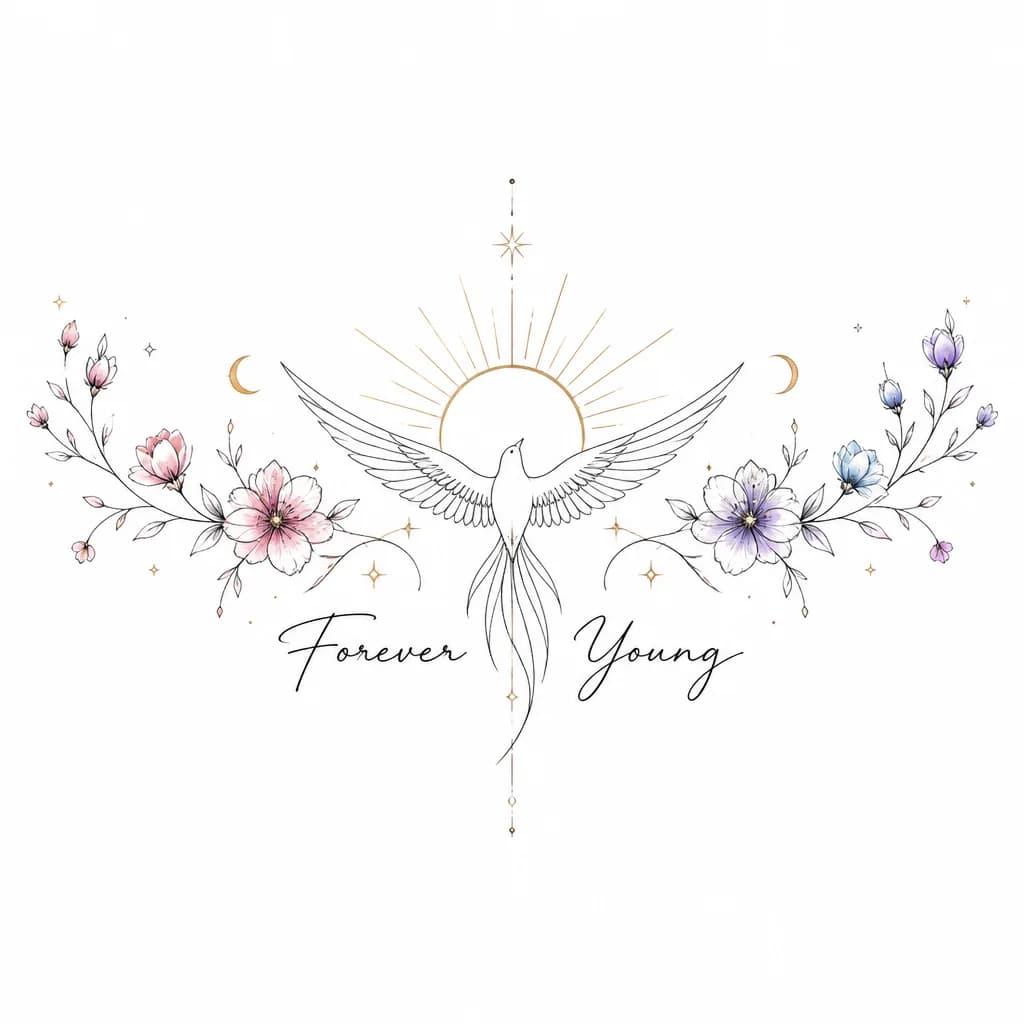 Тату эскиз: Forever Young