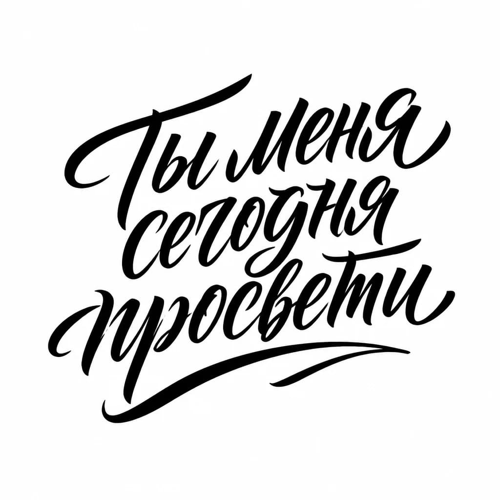 Тату эскиз: Font: Ты меня сегодня просвети  (flowing brush script)