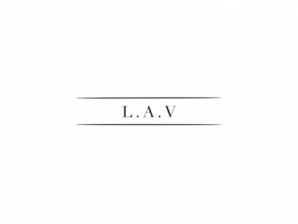 Тату эскиз: две полосы, между оной из них надпись L.A.V