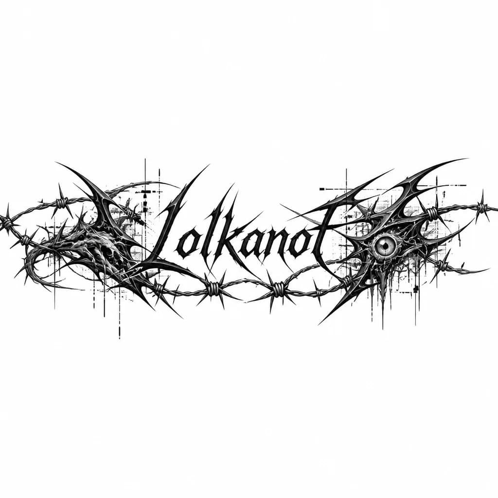 Тату эскиз: Слово Lolkanot с рисунком