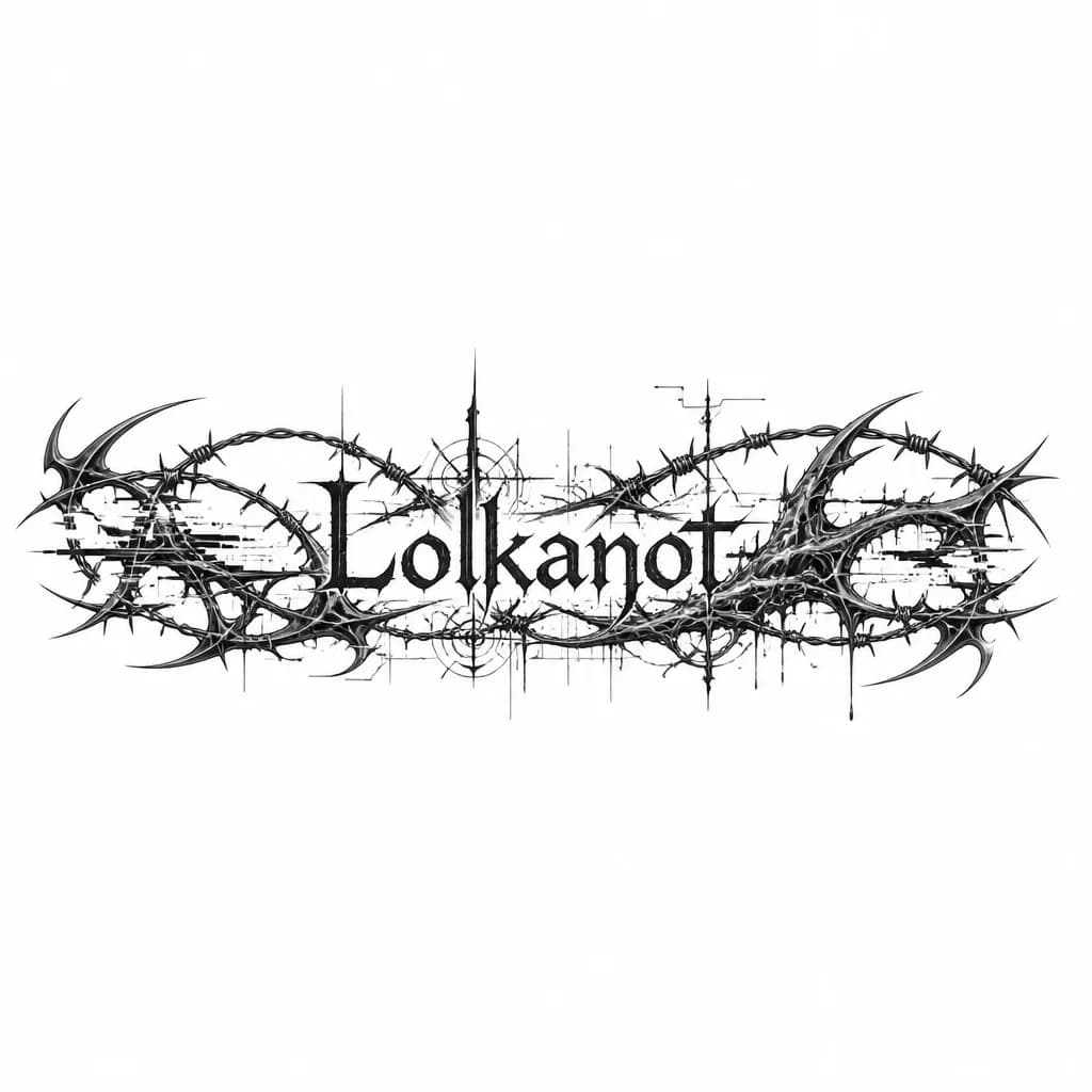 Тату эскиз: Слово Lolkanot с рисунком