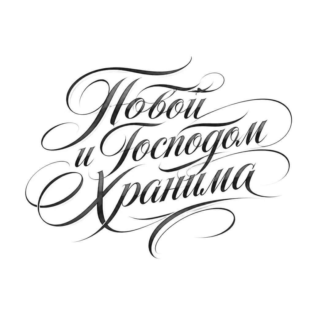 Тату эскиз: Красивый шрифт, без всяких узоров 