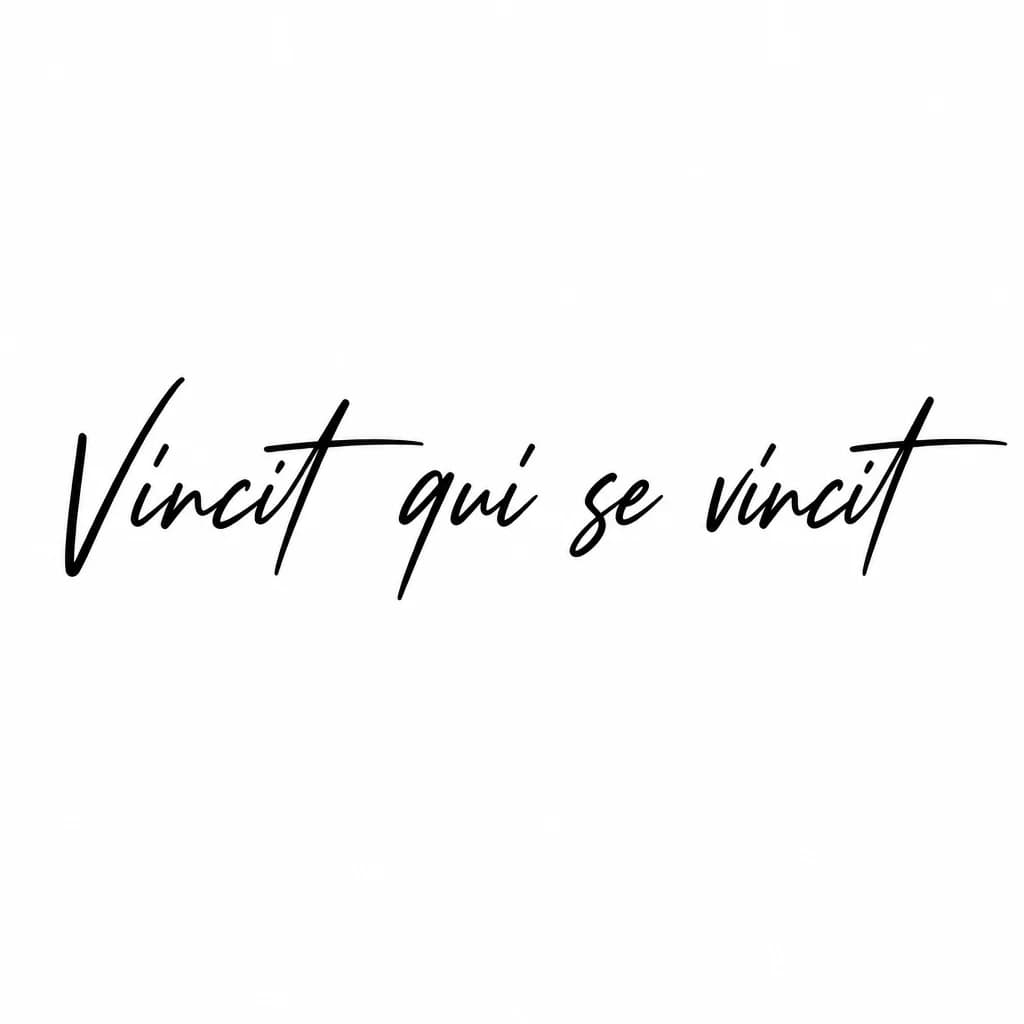 Тату эскиз: Font: Vincit qui se vincit (casual handwritten)