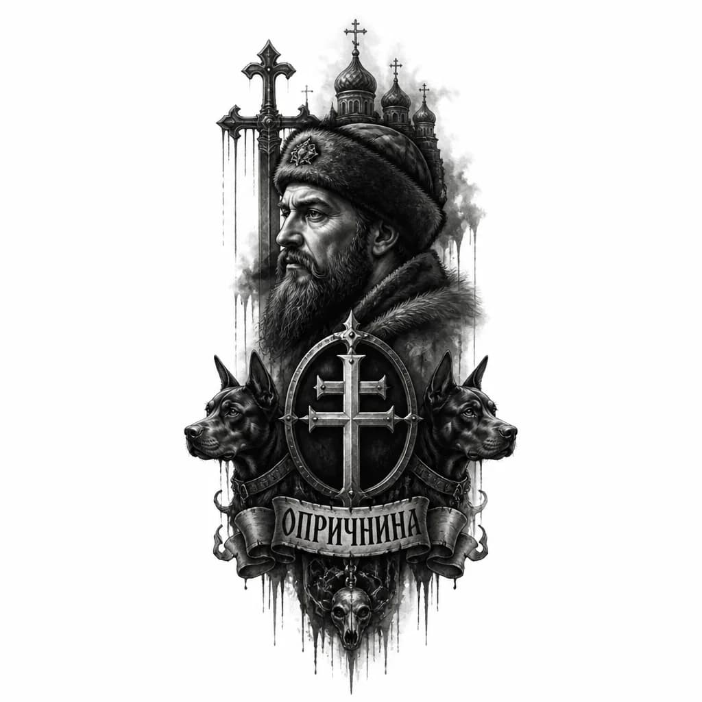 Тату эскиз: Опричнина
Символы опричнины