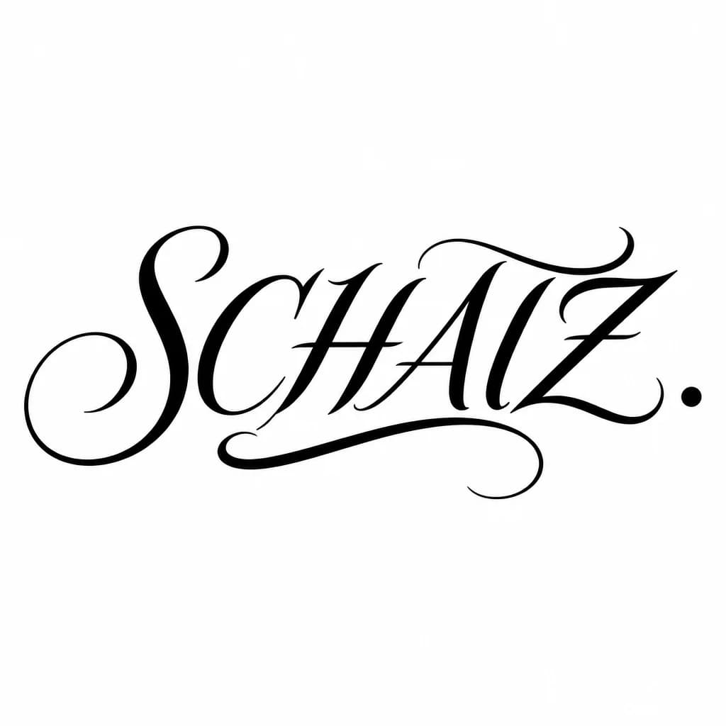 Тату эскиз: Font: SCHATZ
 (elegant calligraphy)