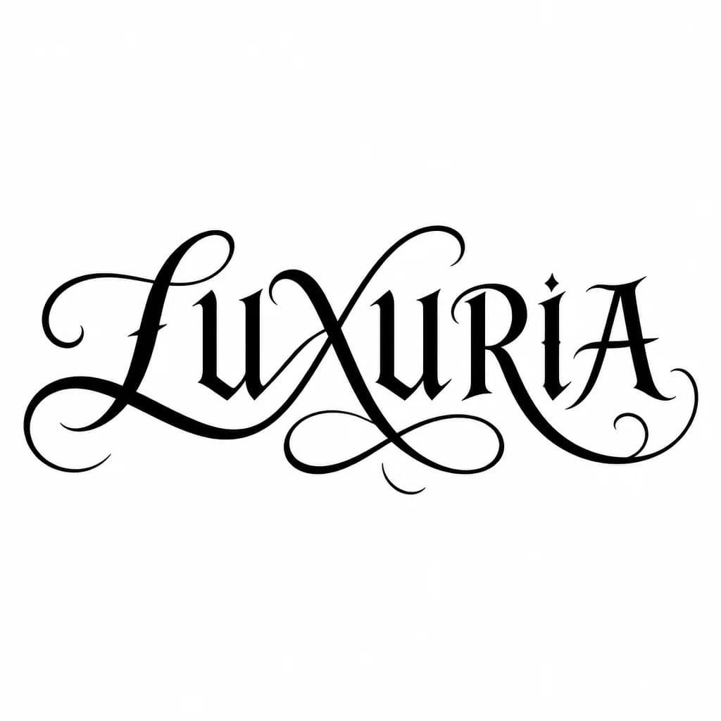 Тату эскиз: Font: LUXURIA (elegant calligraphy)