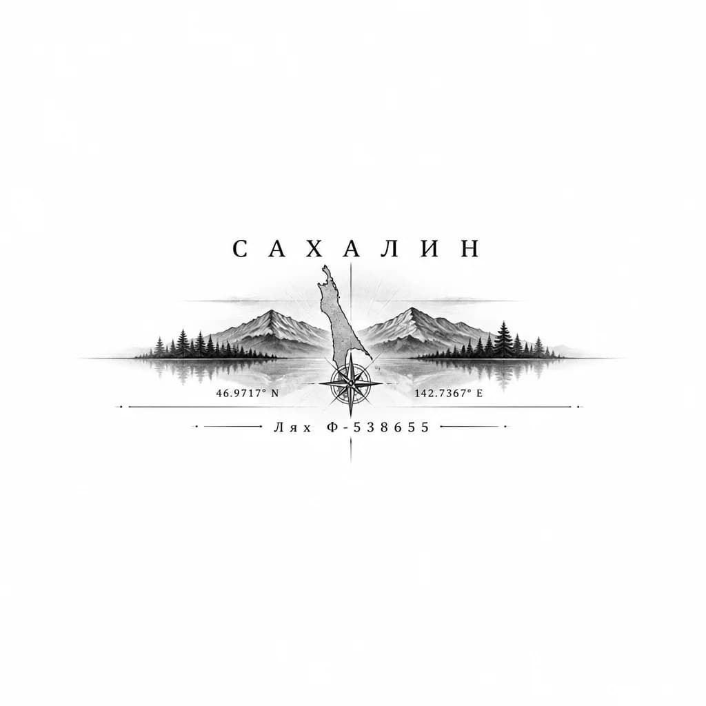 Тату эскиз: Сахалин 