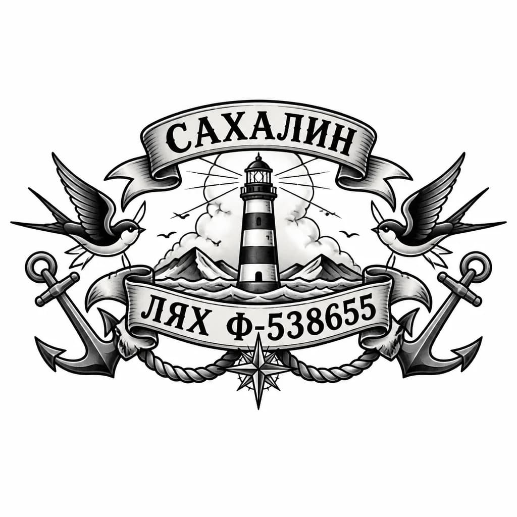 Тату эскиз: Сахалин 