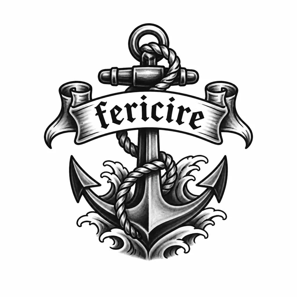 Тату эскиз: Слово « fericire» на ключице 