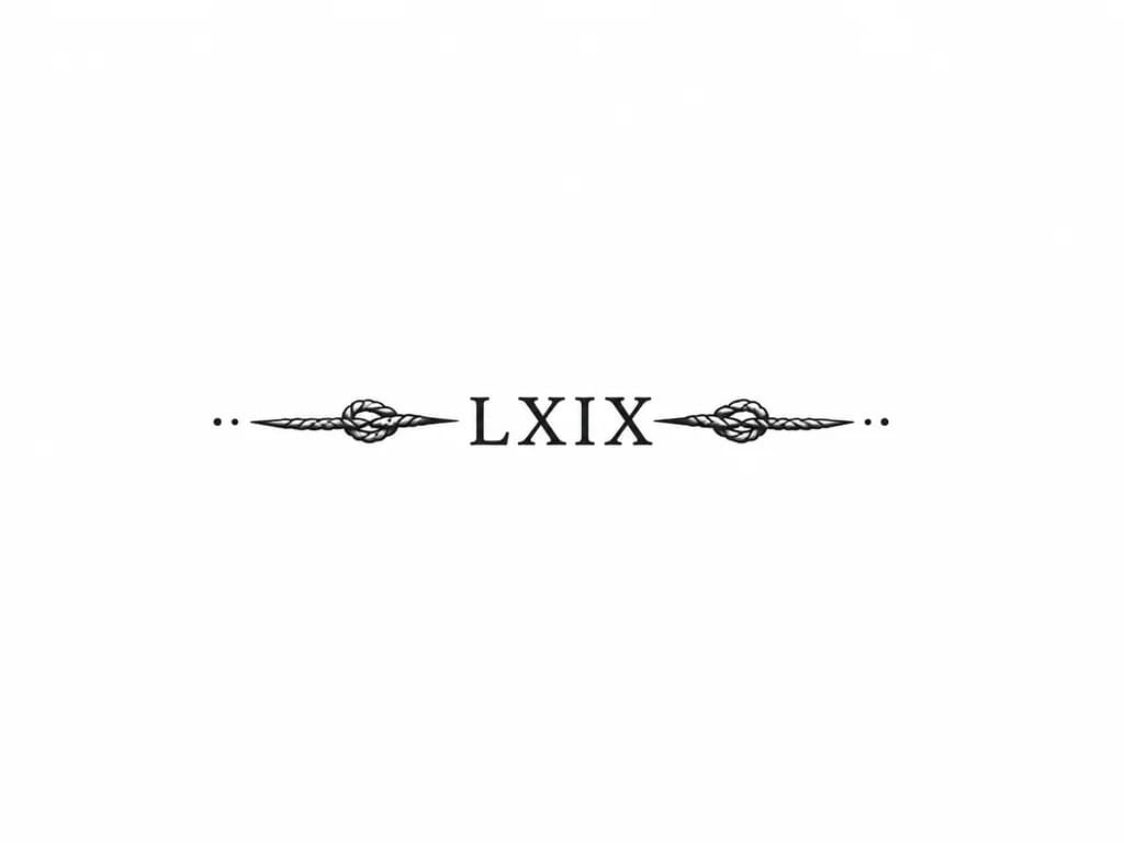 Тату эскиз: LXIX нужна просто эта надпись , без объемных рисунков