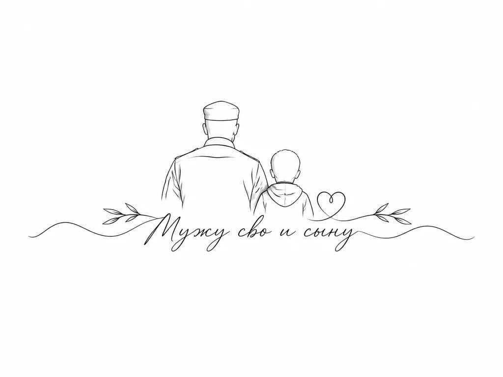 Тату эскиз: Мужу сво и сыну