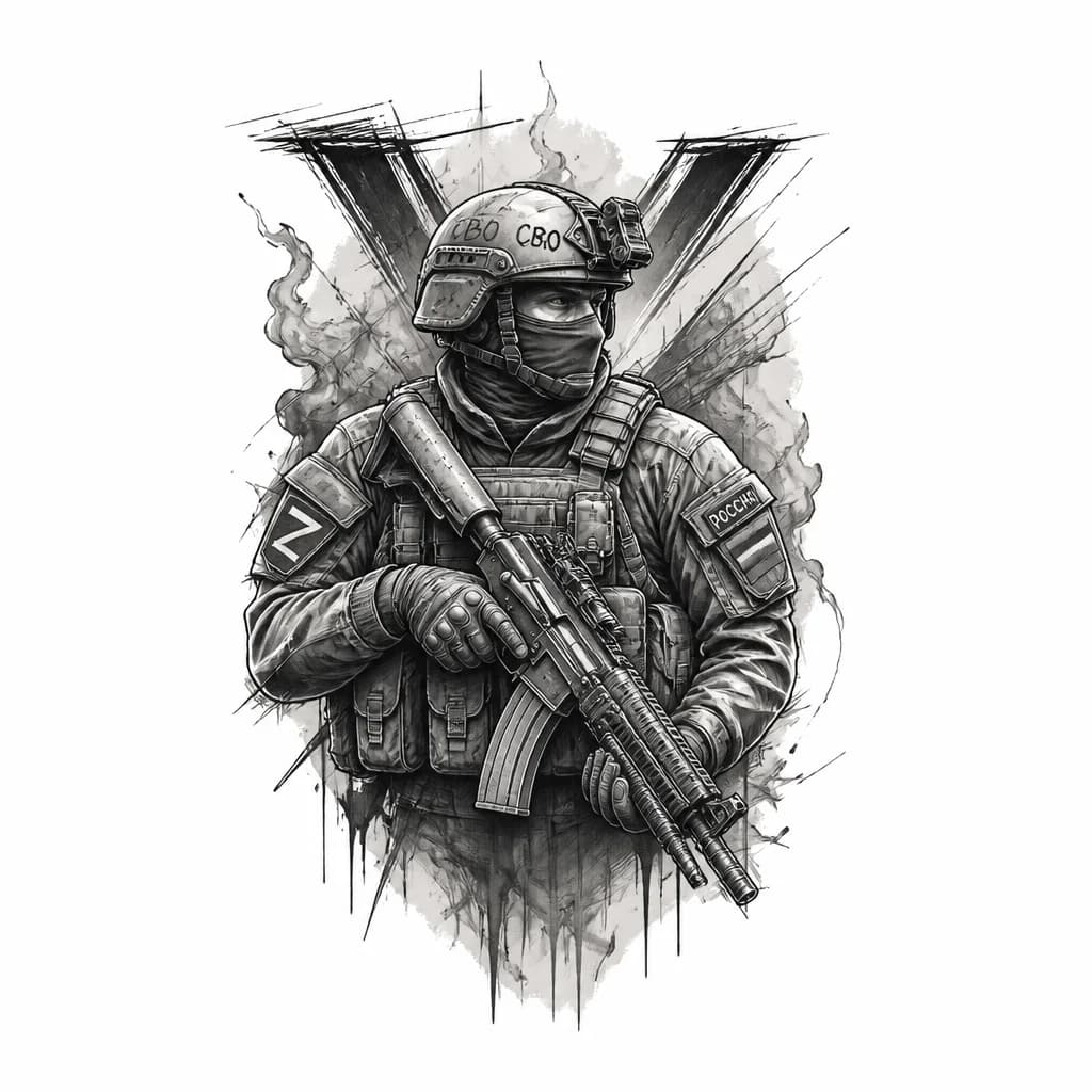 Тату эскиз: Штурмовика сво