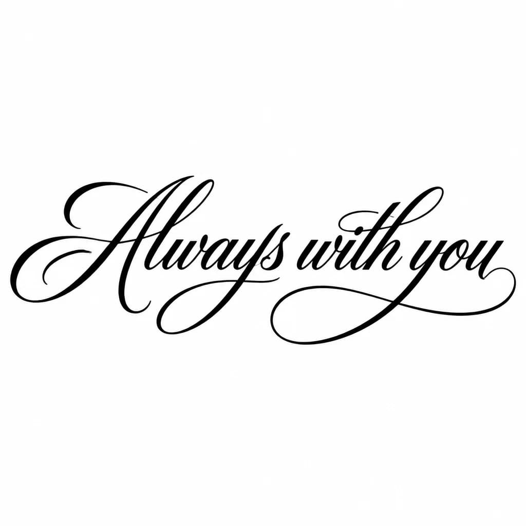 Тату эскиз: Font: Always with you  (elegant calligraphy)