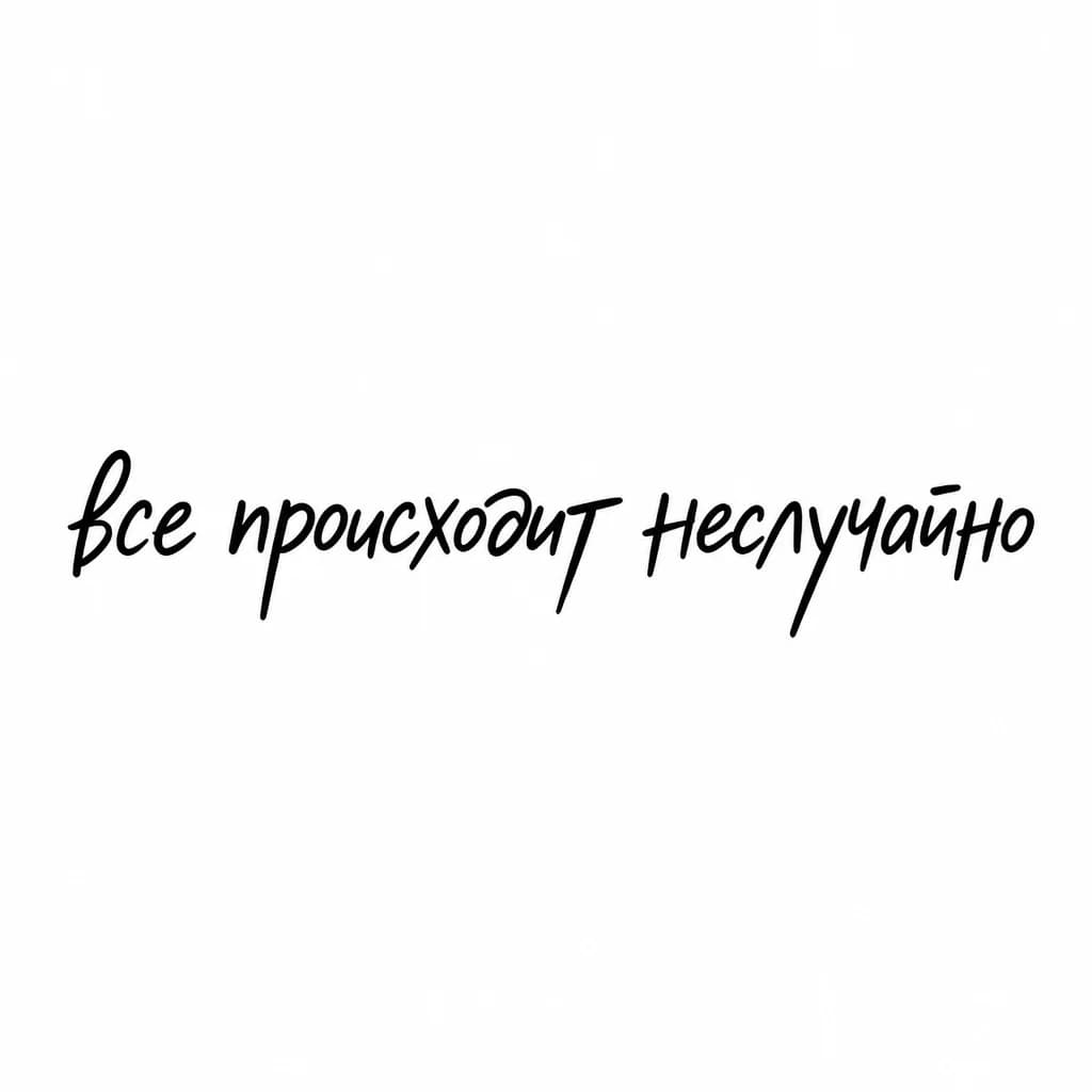 Тату эскиз: Font: все происходит неслучайно (casual handwritten)