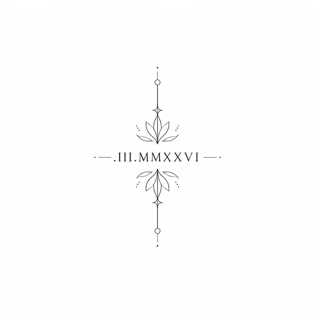 Тату эскиз: Надпись римскими цифрами 
XXVI.III.MMXXVI