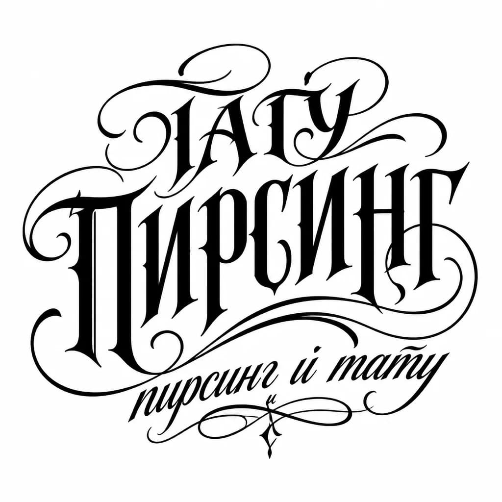 Тату эскиз: Font: ТАТУ & ПИРСИНГ пирсинг и тату (elegant calligraphy)