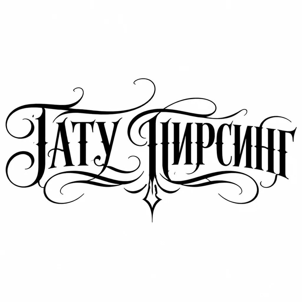 Тату эскиз: Font: ТАТУ & ПИРСИНГ  (elegant calligraphy)