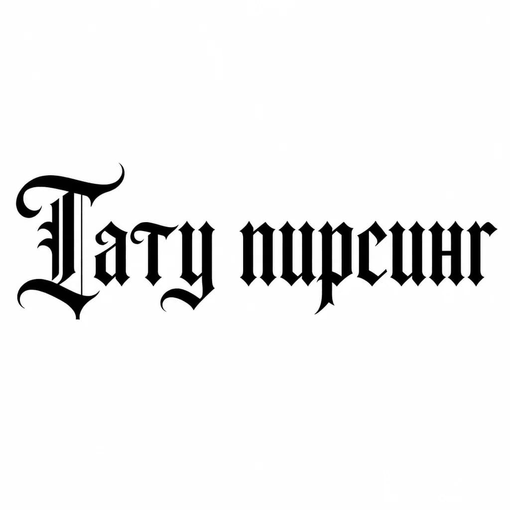 Тату эскиз: Font: Тату & пирсинг (old english blackletter)