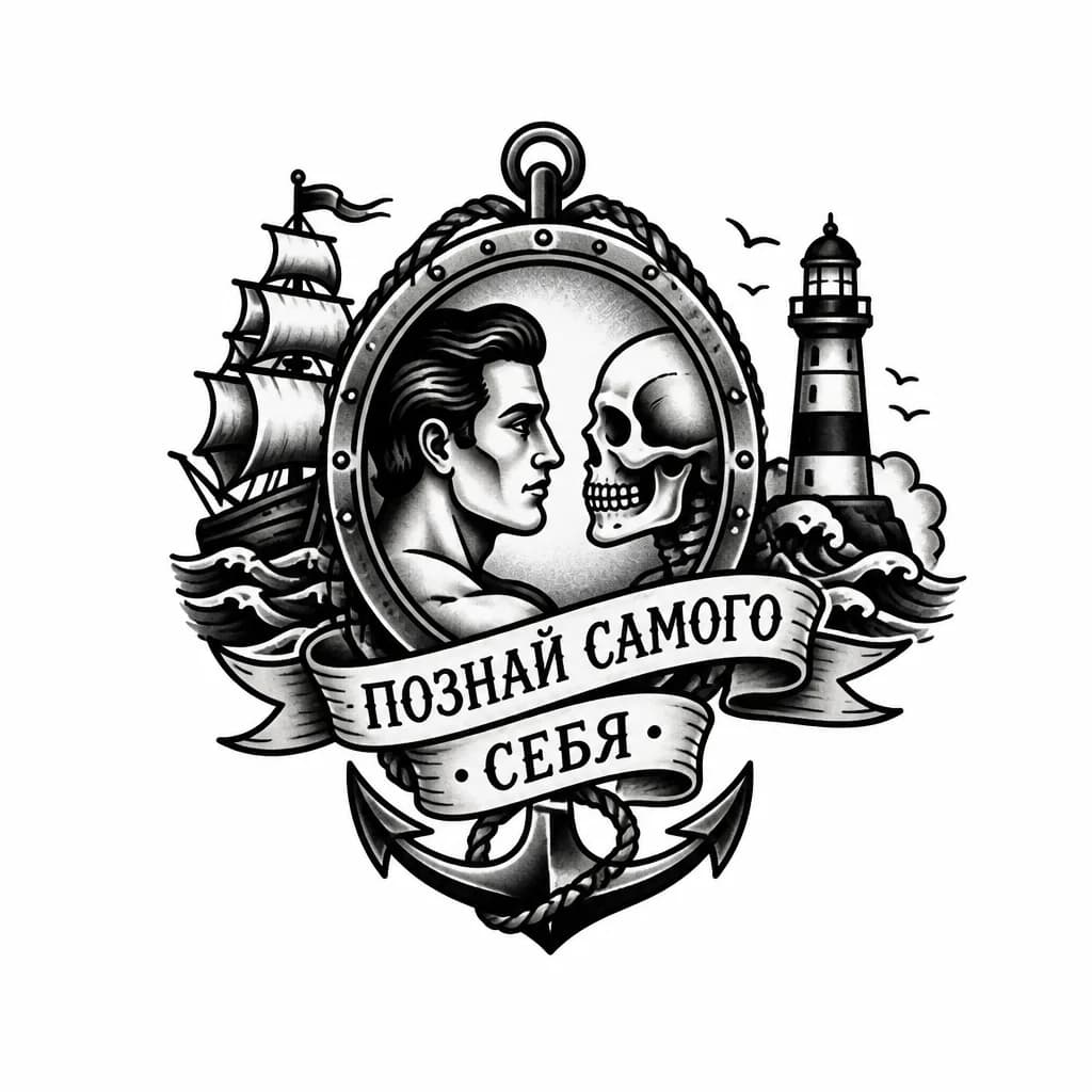 Тату эскиз: Познай самого себя
