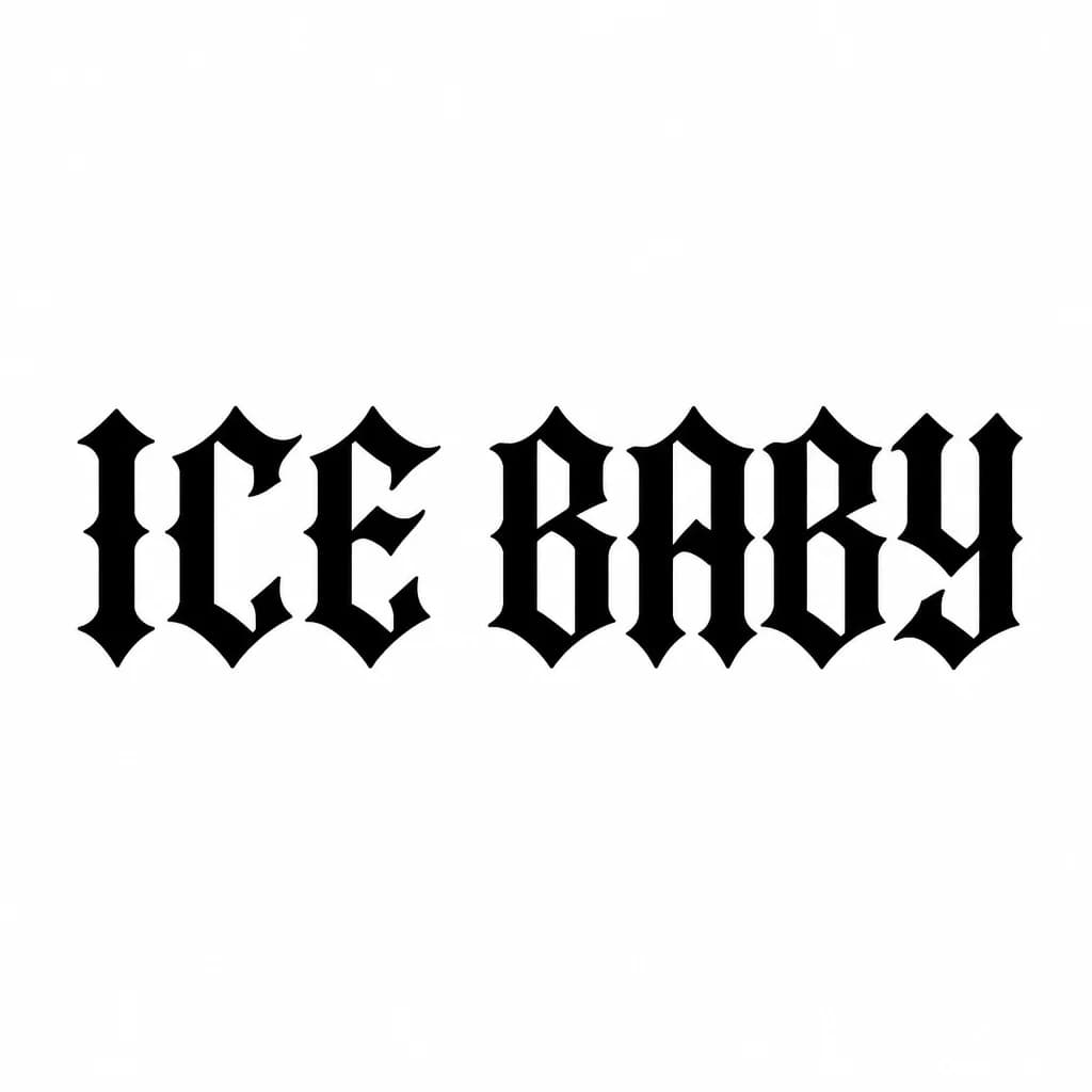 Тату эскиз: Font: ICE BABY  (old english blackletter)