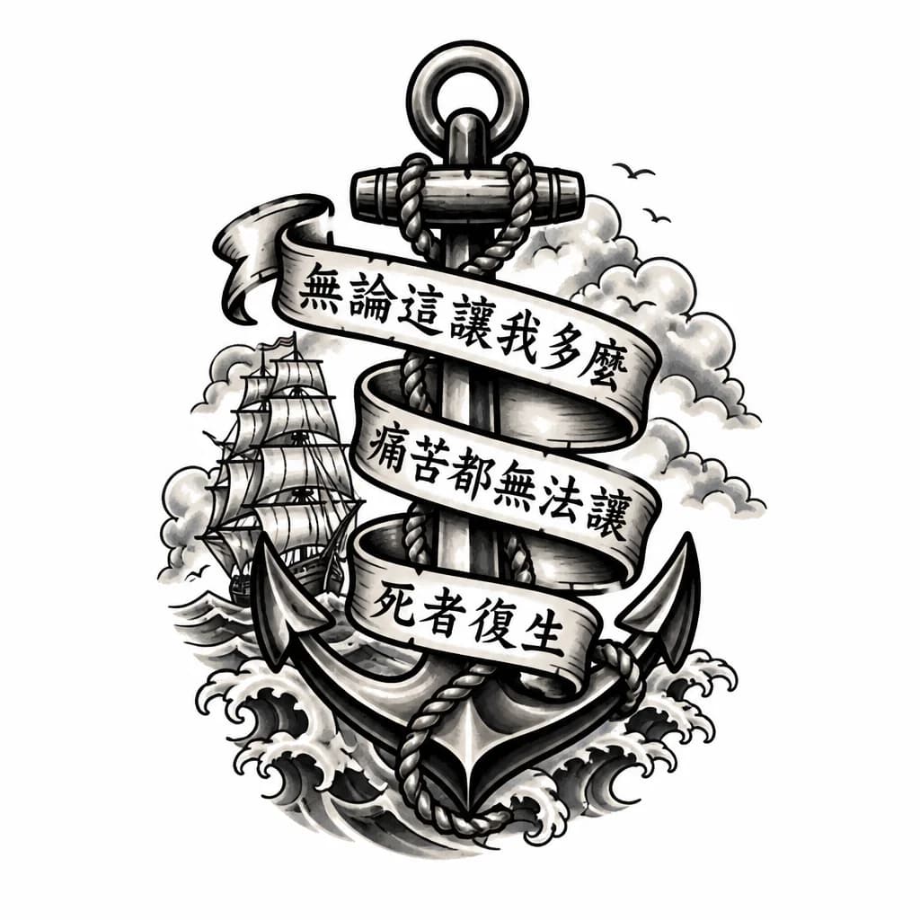 Тату эскиз: 無論這讓我多麼痛苦，都無法讓死者復生