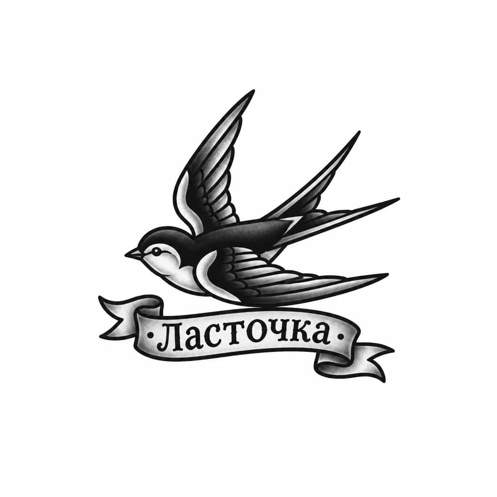 Тату эскиз: Ласточка 