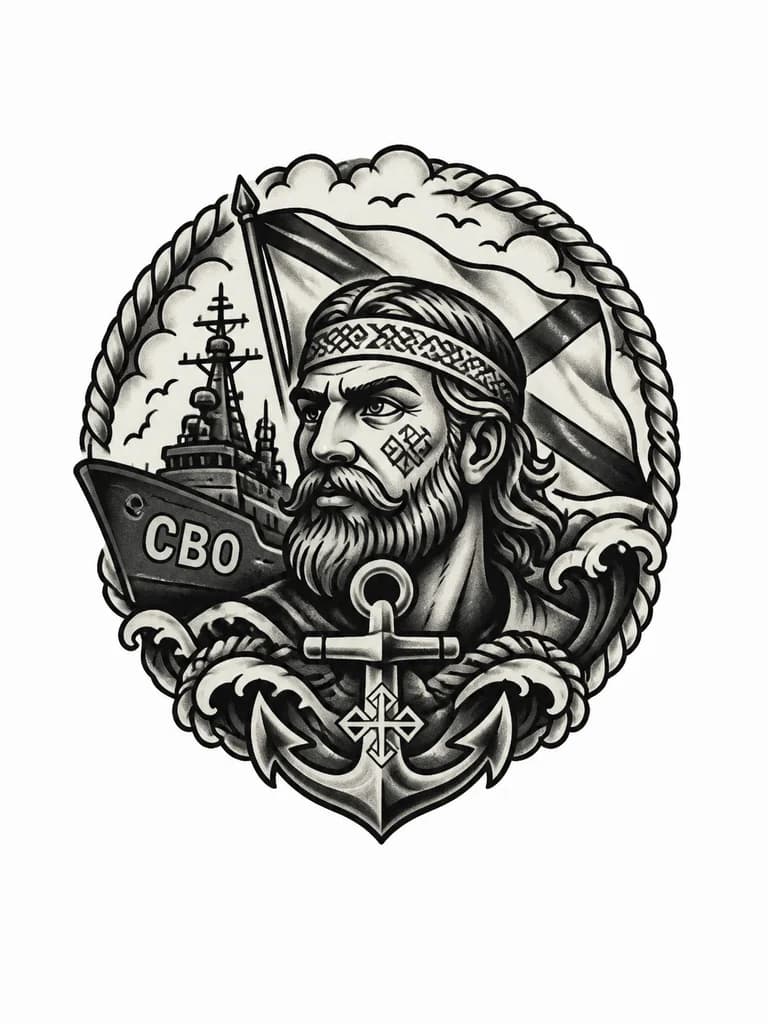Тату эскиз: Славянская татуировка связанная с СВО