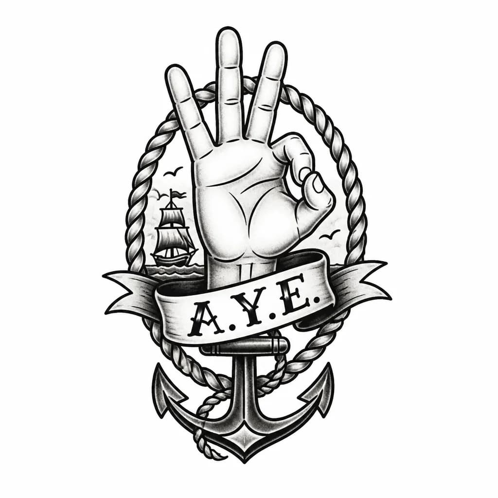 Тату эскиз: знак ауе 