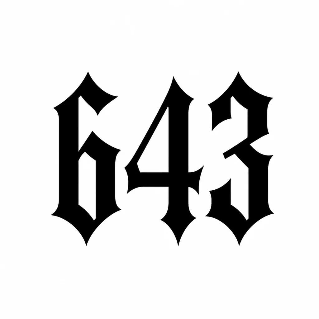 Тату эскиз: Font: 643 (gothic dark lettering)