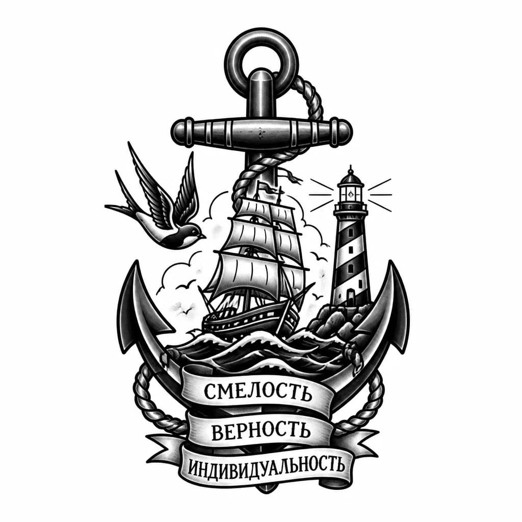 Тату эскиз: Смелость, верность, индивидуальность