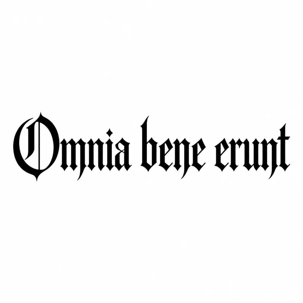 Тату эскиз: Font: Omnia bene erunt (gothic dark lettering)
