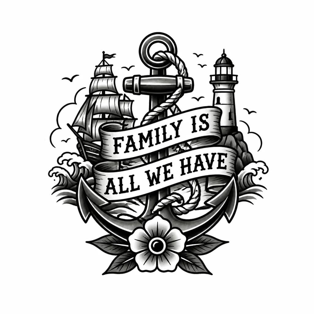 Тату эскиз: Family is all we have