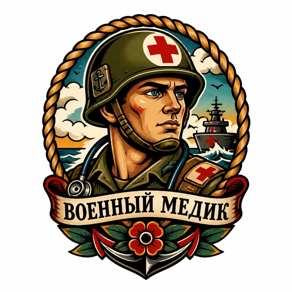 Тату эскиз: Лицо Военного медика в шлеме
