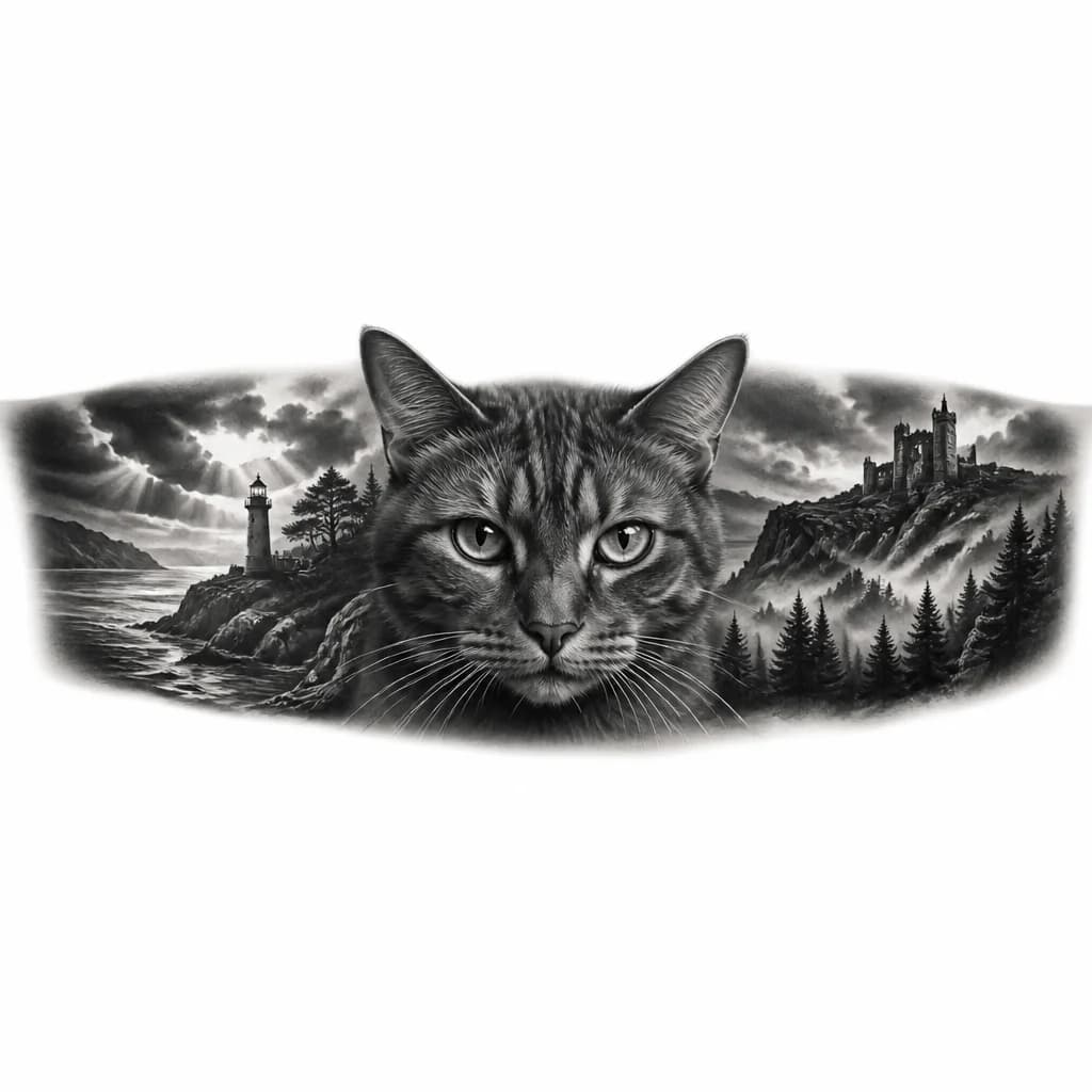 Тату эскиз: Кот