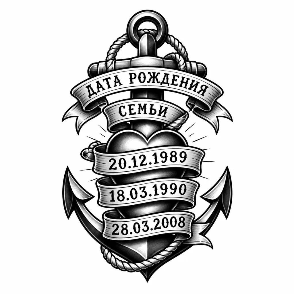 Тату эскиз: Дата рождения семьи 