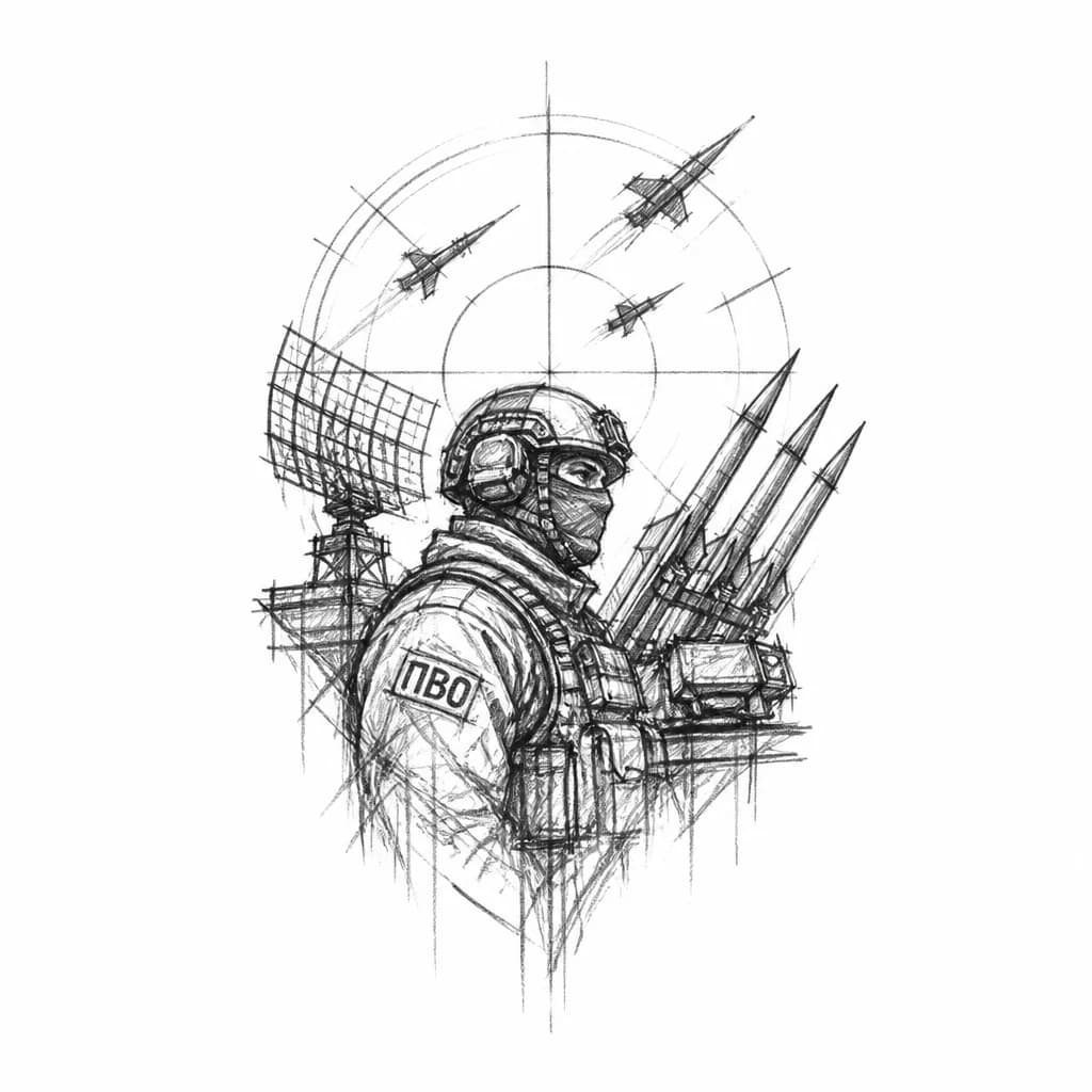 Тату эскиз: Военный пво