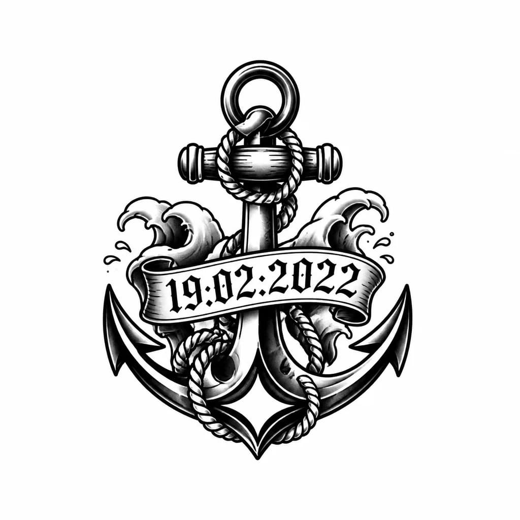 Тату эскиз: тату из даты 19.02.2022 
в стиле чикано/готика