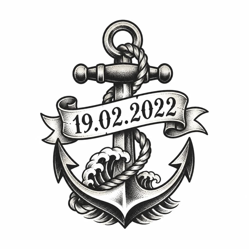 Тату эскиз: тату из даты 19.02.2022 
в стиле DotWork