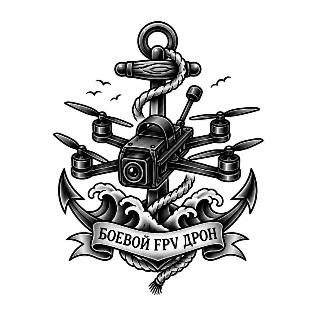 Тату эскиз: Боевой fpv дрон