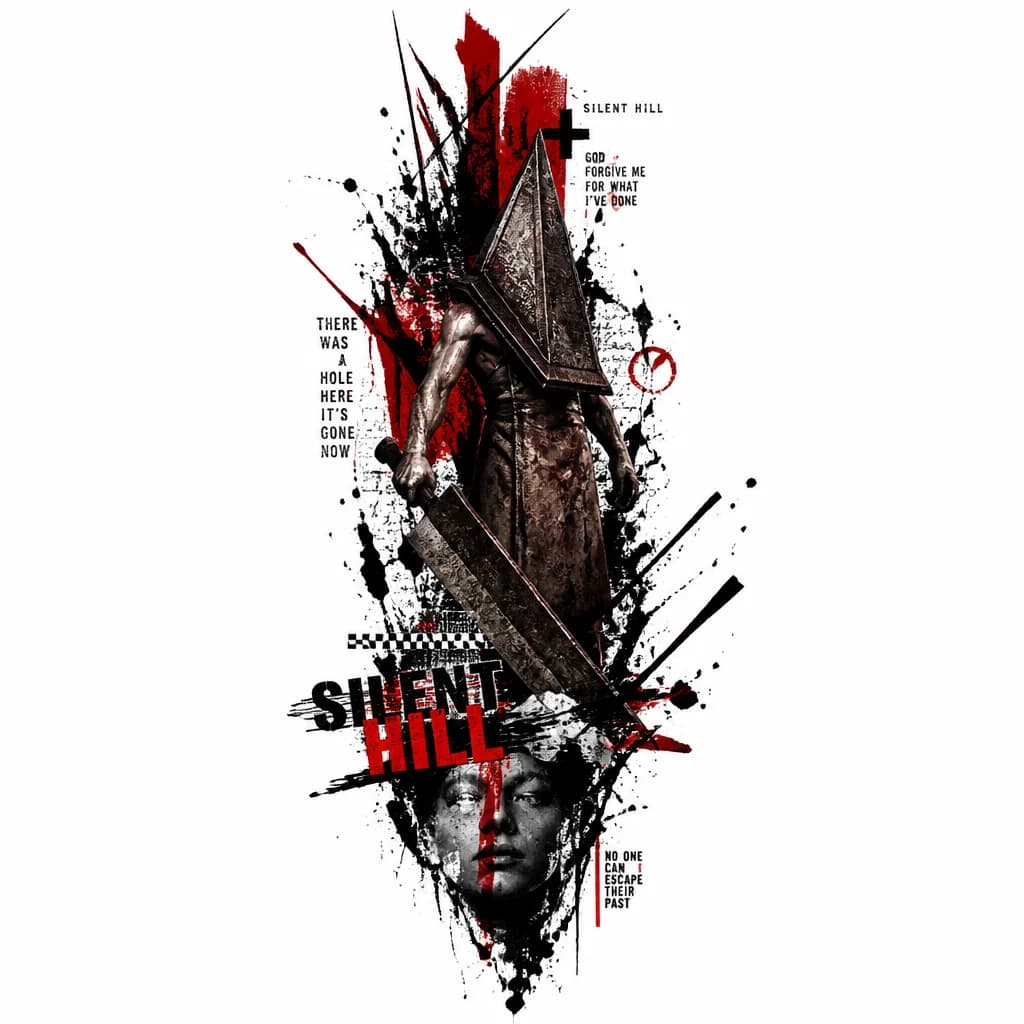 Тату эскиз: Пирамидаголовый из silent hill 