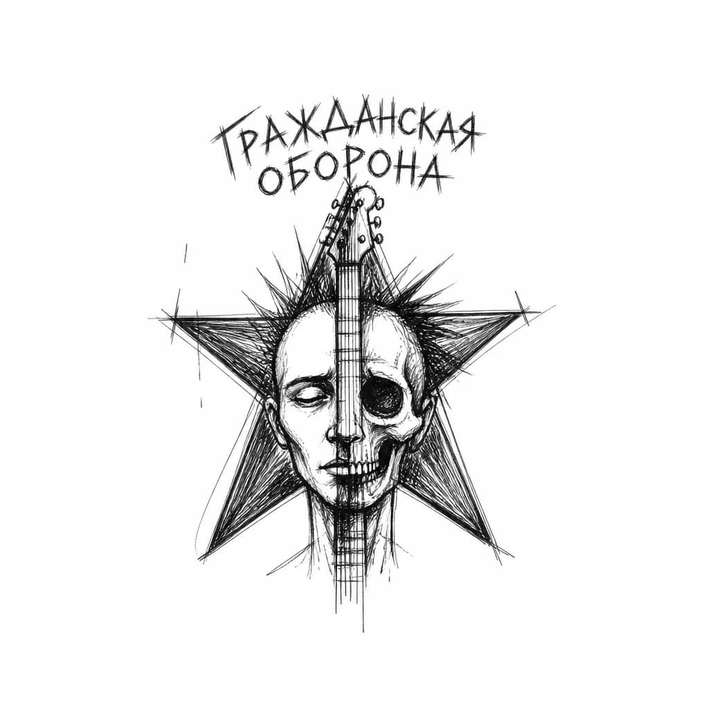 Тату эскиз: Гражданская Оборона