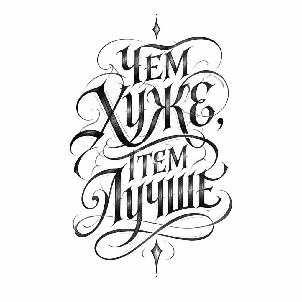 Тату эскиз: Хочу надпись в кириллическом шрифте 