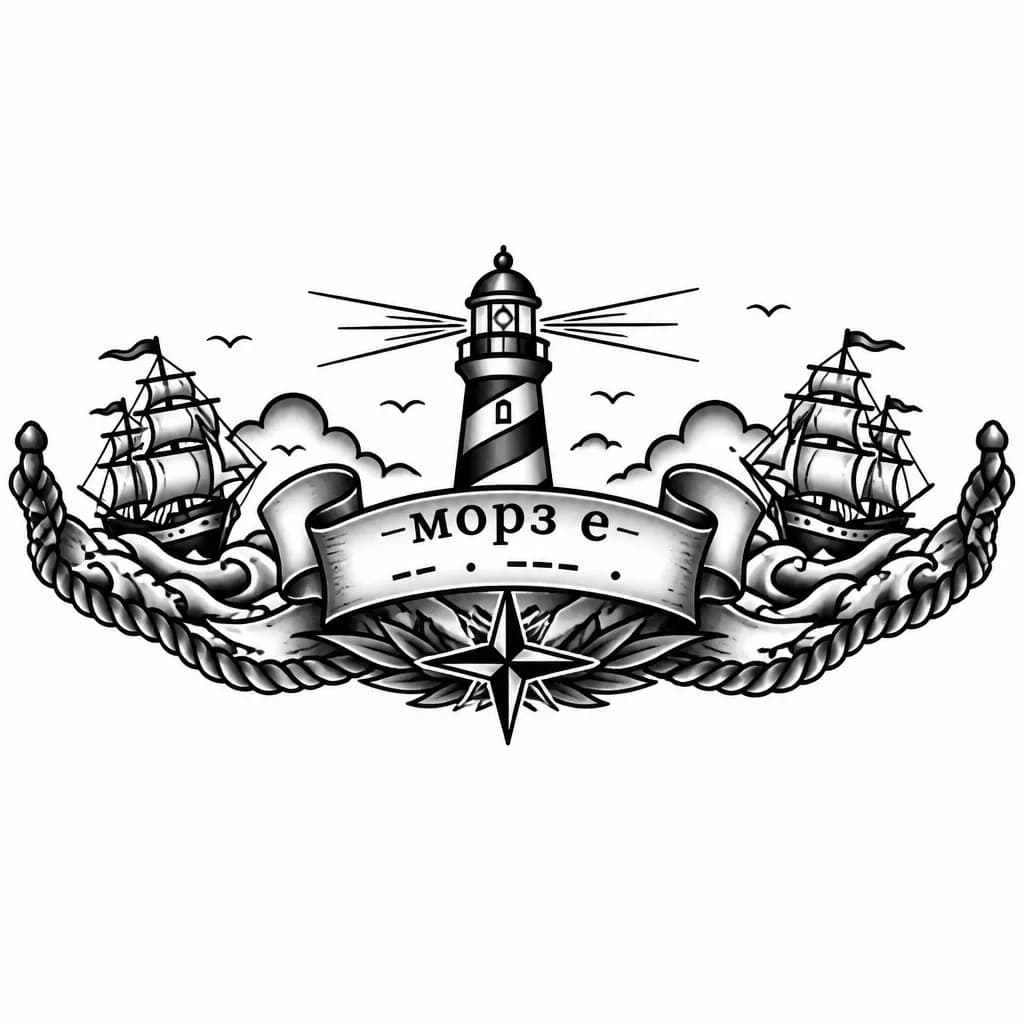 Тату эскиз: морз е
