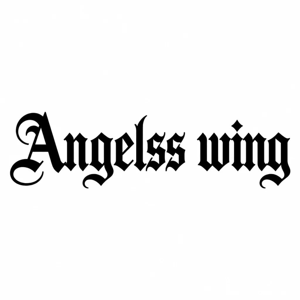 Тату эскиз: Font: Angels’s wing (old english blackletter)