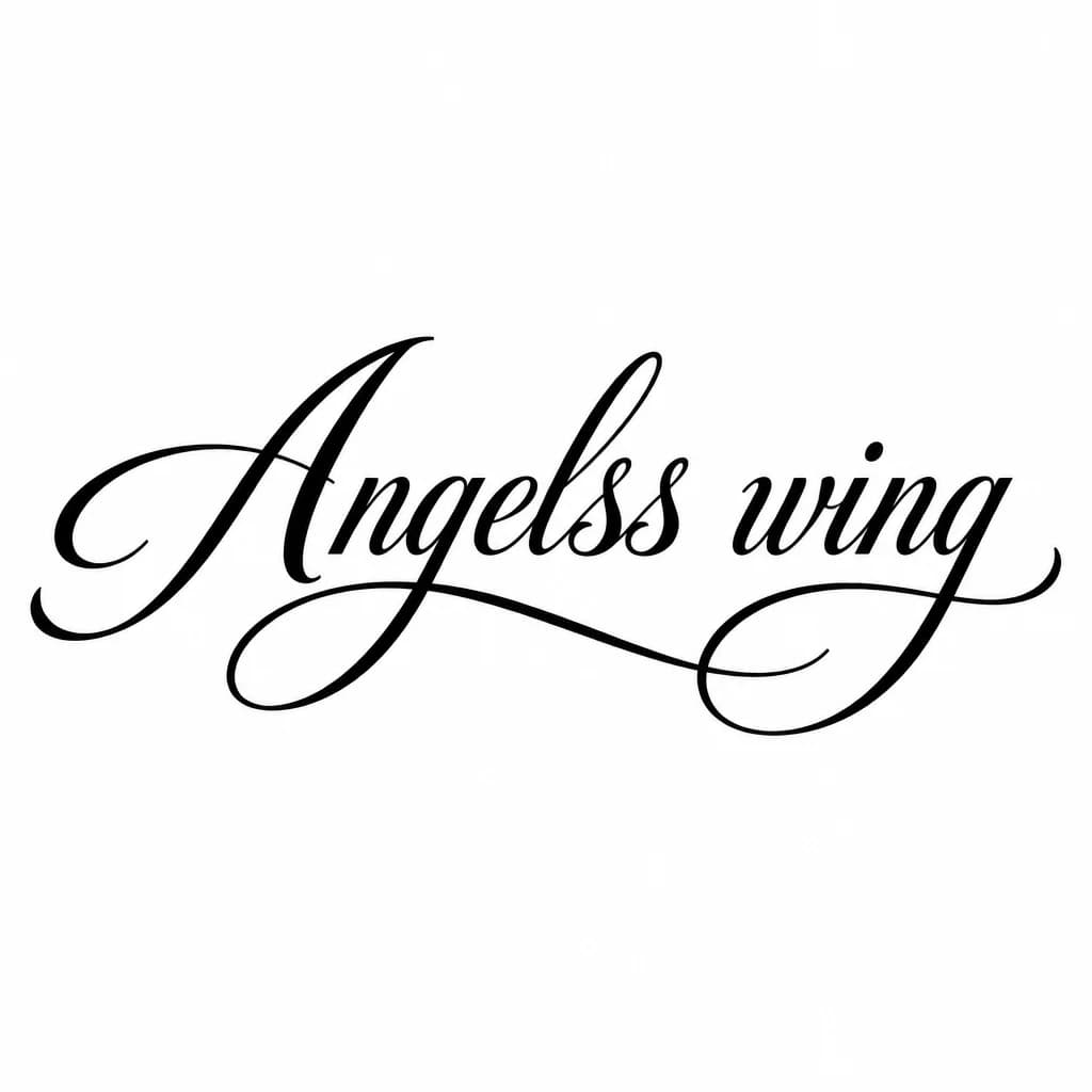 Тату эскиз: Font: Angels’s wing (elegant calligraphy)