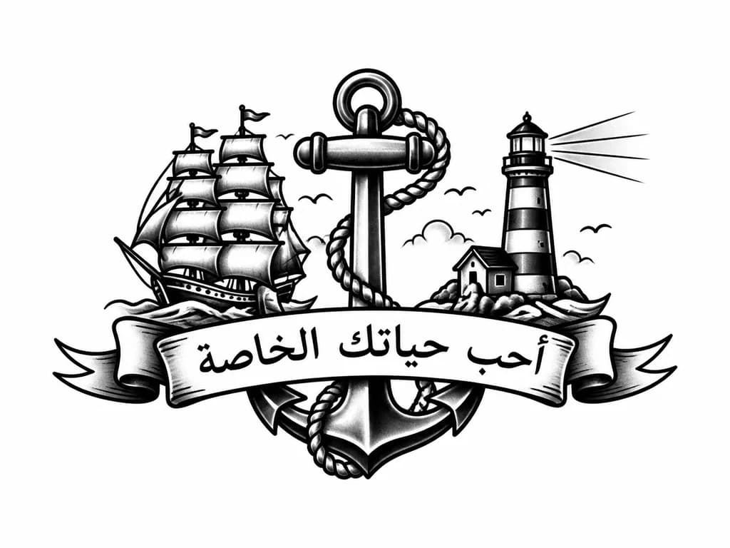 Тату эскиз: أحب حياتك الخاصة