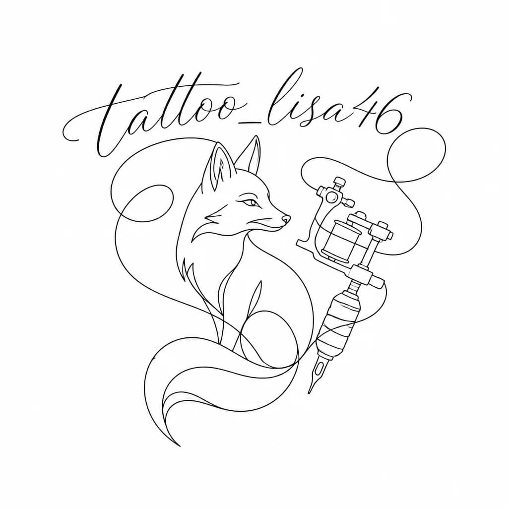 Тату эскиз: Логотип надпись прописью tattoo_lisa46 тату машинка лиса