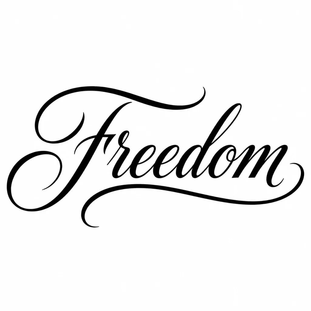 Тату эскиз: Font: Freedom (elegant calligraphy)
